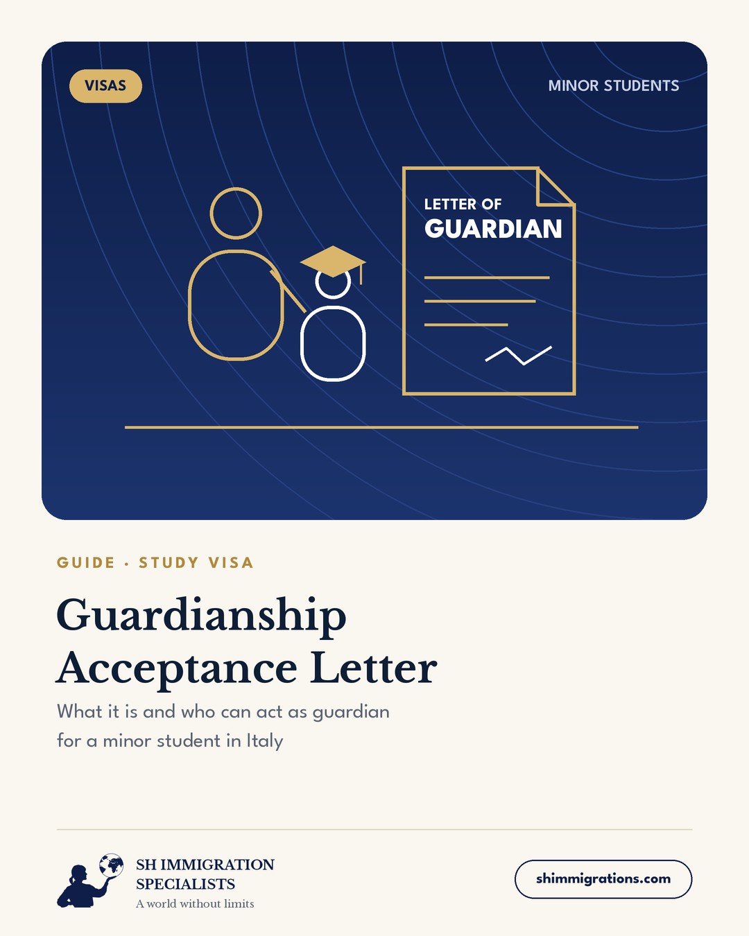 Guardianship Acceptance Letter: guardian for minor students in Italy