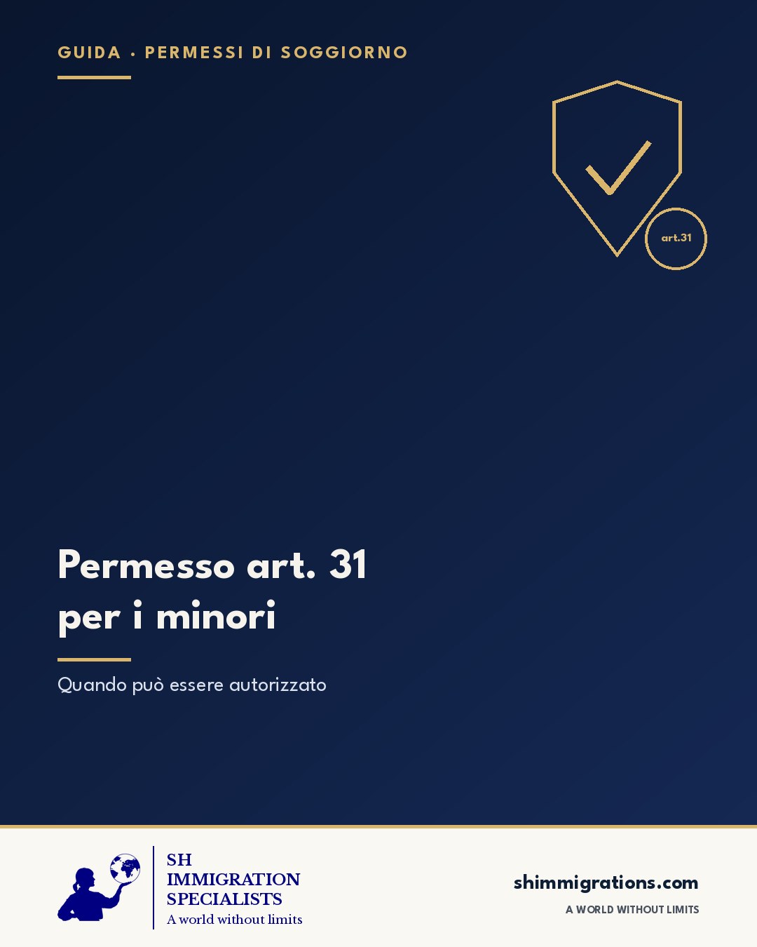 Permesso di soggiorno art. 31 per i minori: guida SH Immigration Specialists