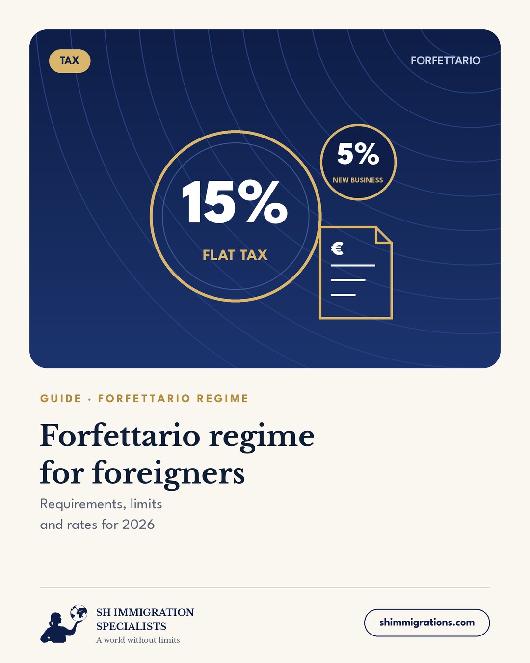 Forfettario regime for foreigners in Italy: SH Immigration Specialists guide