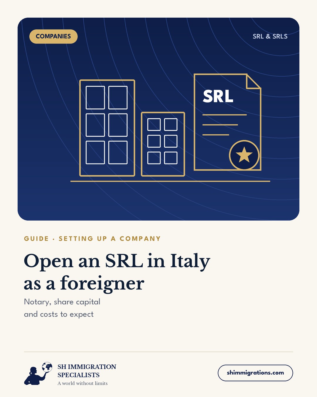 Open an SRL in Italy as a foreigner: SH Immigration Specialists guide